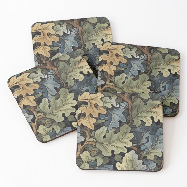 Item preview, Crispy Cold Oak Leaves, Late fall Pattern, William Morris Style designed and sold by NouveauEra.