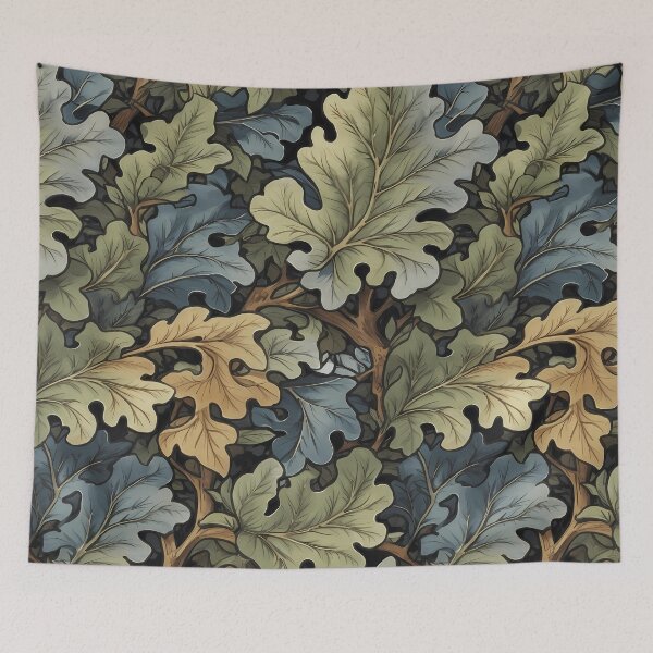 Item preview, Crispy Cold Oak Leaves, Late fall Pattern, William Morris Style designed and sold by NouveauEra.