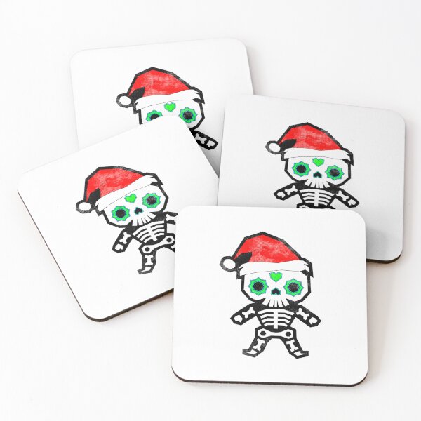 Item preview, Vintage 4 Sugar Skull Navidad Dia de muertos y Feliz Navidad designed and sold by the Zarock Shop.