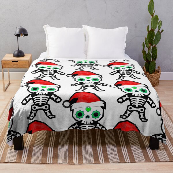 Item preview, Vintage 4 Sugar Skull Xmas Dia de muertos and Merry Christmas designed and sold by the Zarock Shop.