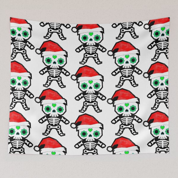 Item preview, Vintage 4 Sugar Skull Navidad Dia de muertos y Feliz Navidad designed and sold by the Zarock Shop.