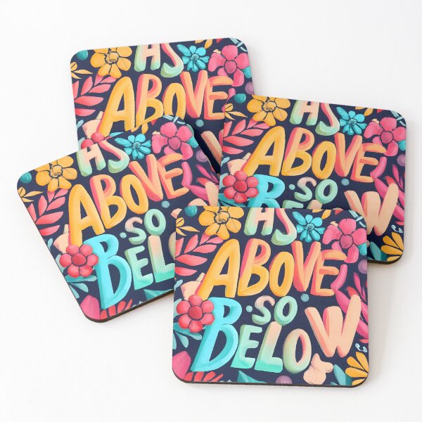 Item preview, As Above, So Below | Vibrant Typography Painting designed and sold by MildOrangeStore.