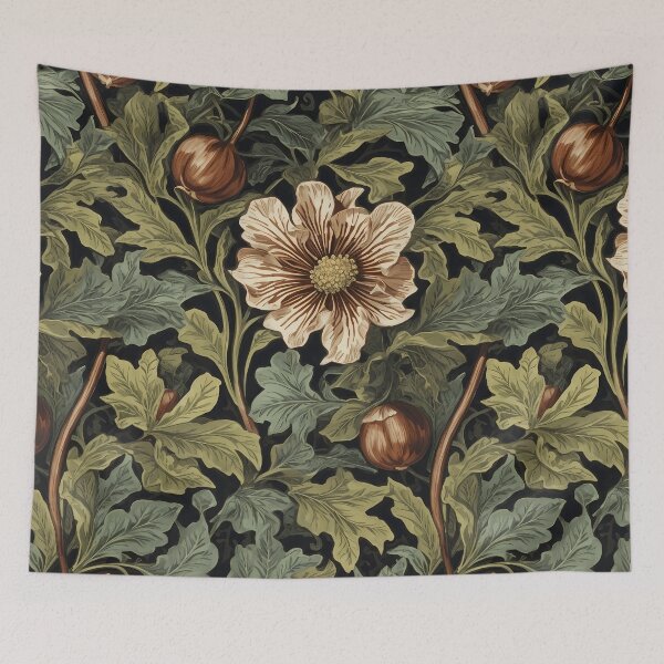 Item preview, Chestnut, Late fall Pattern, William Morris Style designed and sold by NouveauEra.