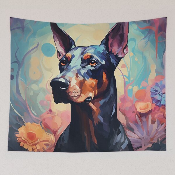 Item preview, natural ear doberman,Pastel forest designed and sold by pkk1designsart.