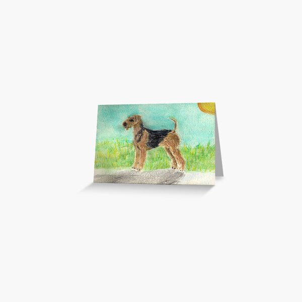 Airedale in pastel Greeting Card