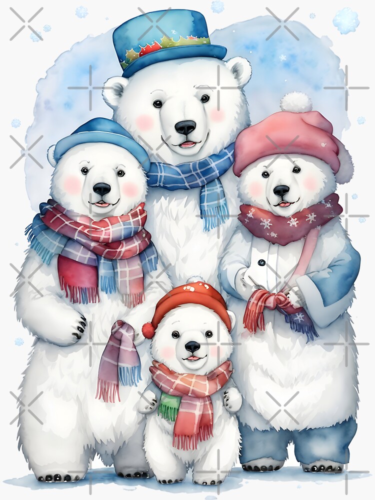 Gift Sticker : Cute Baby Polar Bear Sweet Art For Newborn Kid Room