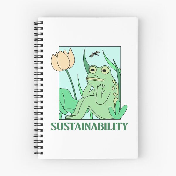 Item preview, Sustainability Green Frog Sits Among Flowers And Leaves designed and sold by pixelplaza.