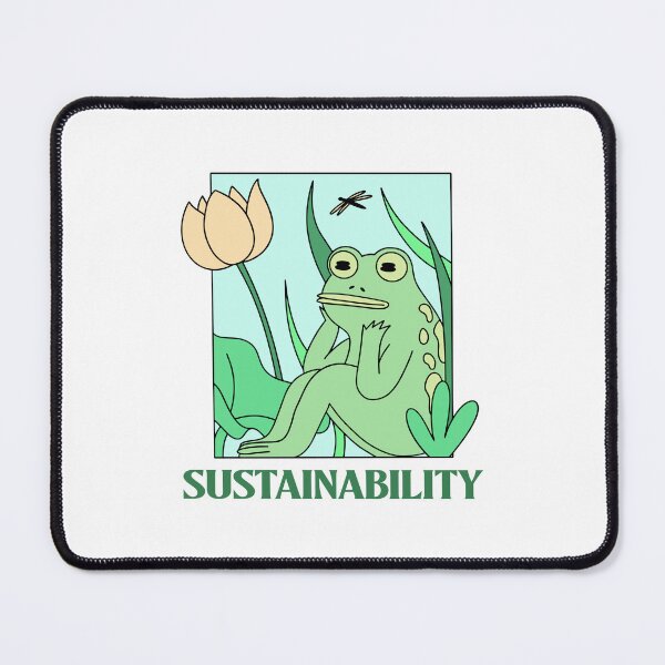 Item preview, Sustainability Green Frog Sits Among Flowers And Leaves designed and sold by pixelplaza.