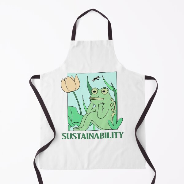 Item preview, Sustainability Green Frog Sits Among Flowers And Leaves designed and sold by pixelplaza.