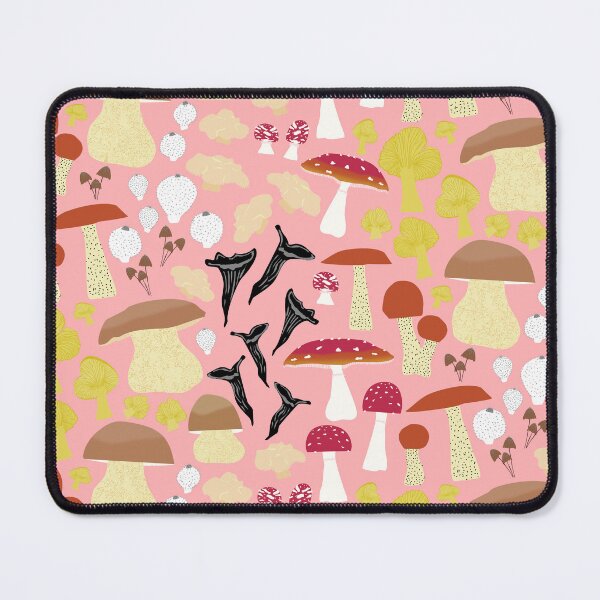 Item preview, 8 Scandinavian Autumn Mushrooms - pink designed and sold by Ingrid Poole.