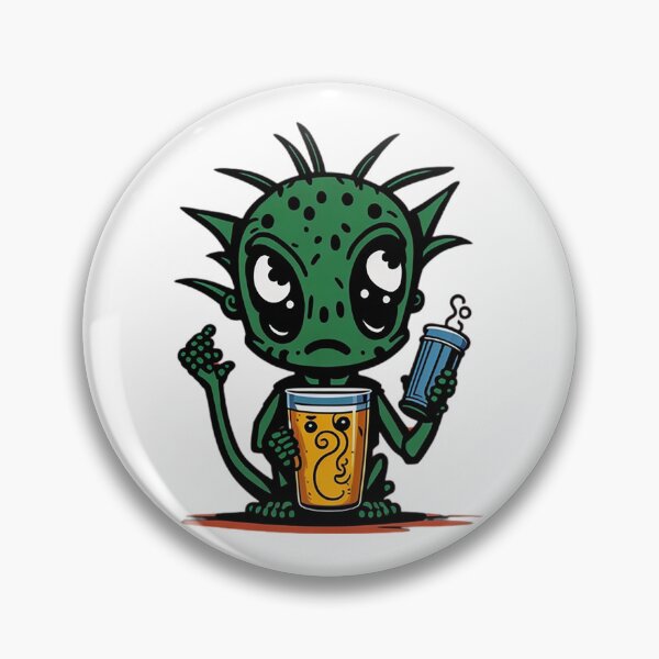 Item preview, Cute Cartoonish Alien With Beer Mug designed and sold by likbatonboot.