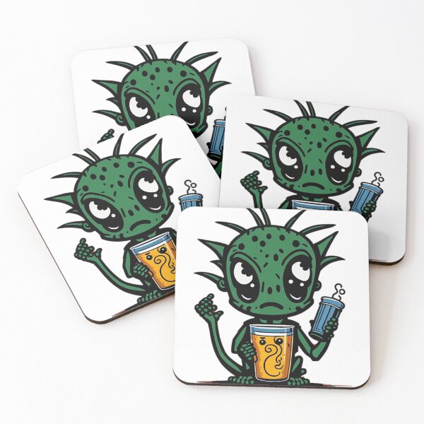 Item preview, Cute Cartoonish Alien With Beer Mug designed and sold by likbatonboot.