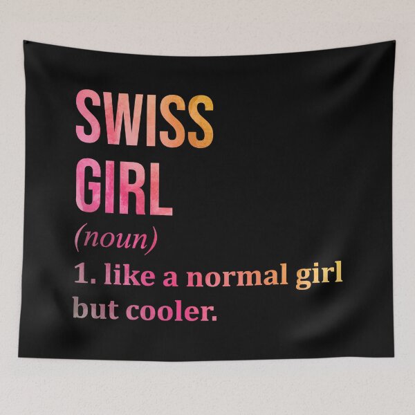 Item preview, Swiss Girl Definition Switzerland in Watercolor designed and sold by XCIV.