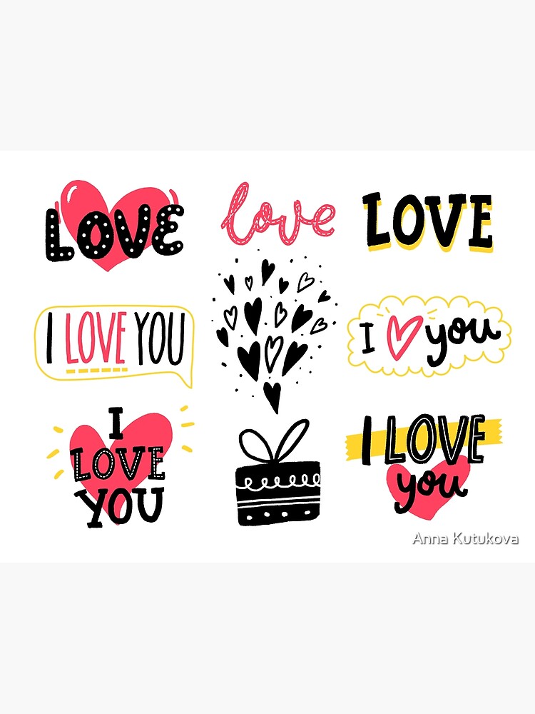 Love stickers set Greeting Card for Sale by Anna Kutukova