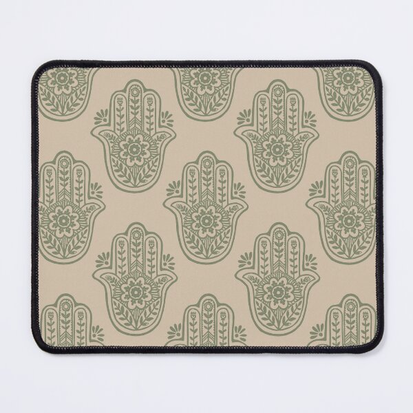 Artikelvorschau, Hamsa Flora Linocut Pattern - Dove + Sage entworfen und verkauft von Irene Estelle.