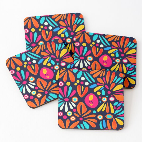 Item preview, Modern floral design inspired by pop art and rococo motifs designed and sold by Pflugart.