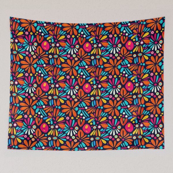 Item preview, Modern floral design inspired by pop art and rococo motifs designed and sold by Pflugart.