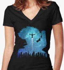 Weltraum-Cowboy Tailliertes T-Shirt mit V-Ausschnitt
