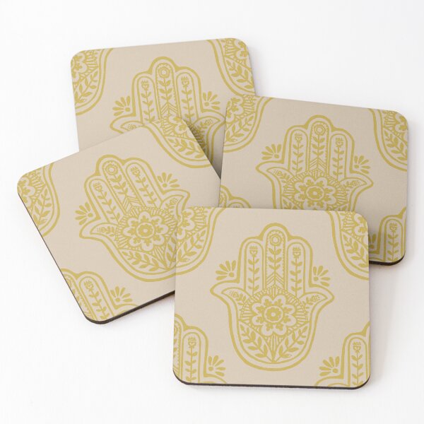 Artikelvorschau, Hamsa Flora Linocut Pattern - Dove + Saffron entworfen und verkauft von Irene Estelle.