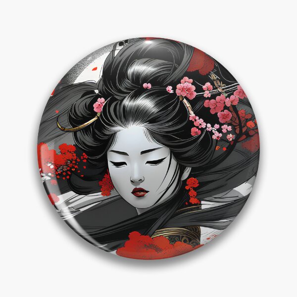 Item preview, Geisha en un jardín ventoso designed and sold by Serene-Hue-Code.