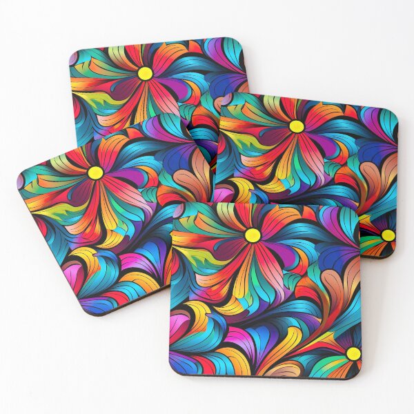 Item preview, Modern floral design inspired by pop art and rococo motifs designed and sold by Pflugart.