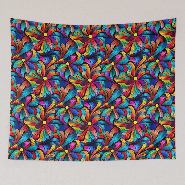Item preview, Modern floral design inspired by pop art and rococo motifs designed and sold by Pflugart.