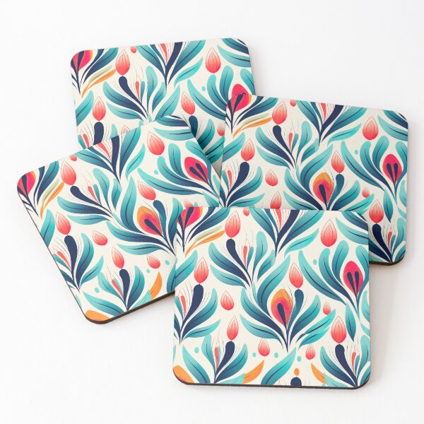 Item preview, Modern floral design inspired by pop art and rococo motifs designed and sold by Pflugart.
