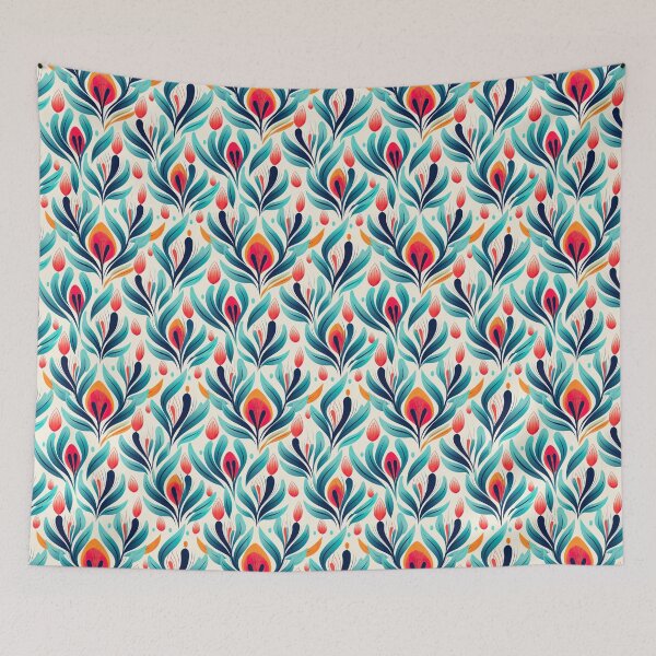 Item preview, Modern floral design inspired by pop art and rococo motifs designed and sold by Pflugart.