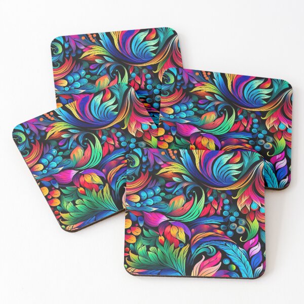Item preview, Modern floral design inspired by pop art and rococo motifs designed and sold by Pflugart.
