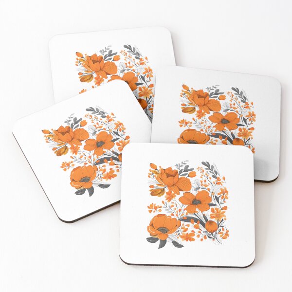 Item preview, Orange Summer flower garden designed and sold by Charmy Design.
