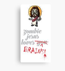 Zombie Jesus Loves Brains Canvas Print