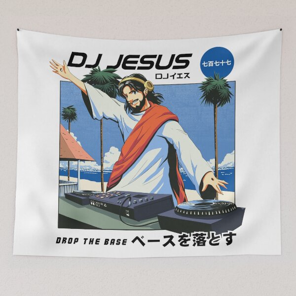 Item preview, Manga DJ Jesus - Christian Anime designed and sold by ChristlikeMerch.