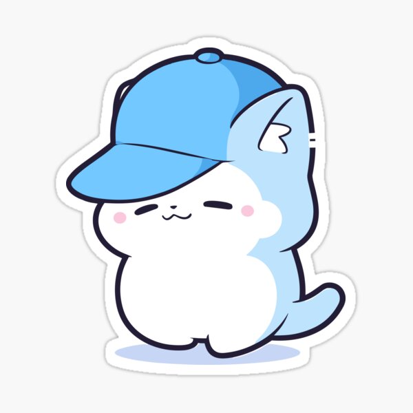 Cat with the blue cap Sticker for Sale by emescobar