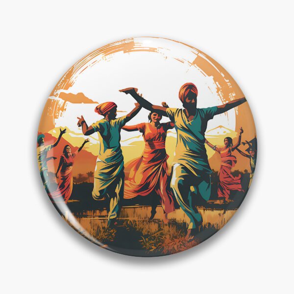 Artikelvorschau, Bhangra Dancers In Village Colourful Sunset entworfen und verkauft von PioneerX1.