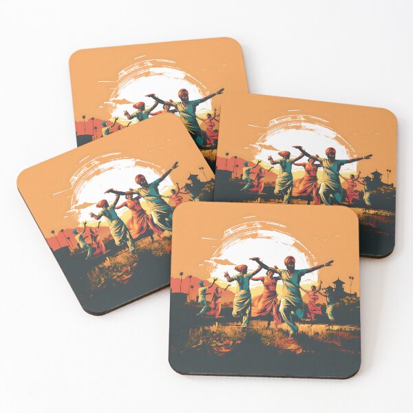 Item preview, Bhangra Dancers In Village Colourful Sunset designed and sold by PioneerX1.