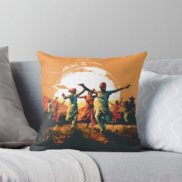 Item preview, Bhangra Dancers In Village Colourful Sunset designed and sold by PioneerX1.