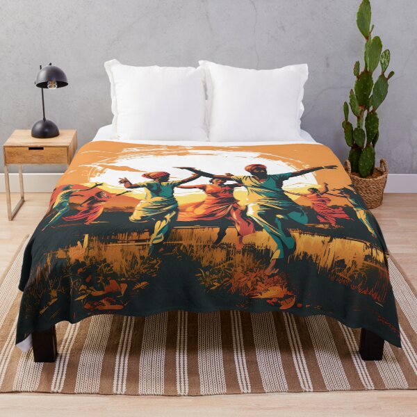 Item preview, Bhangra Dancers In Village Colourful Sunset designed and sold by PioneerX1.