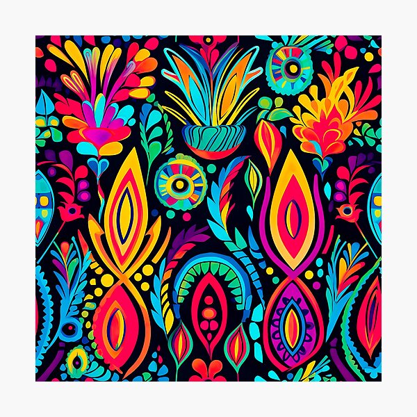 Item preview, Modern floral design inspired by pop art and rococo motifs designed and sold by Pflugart.