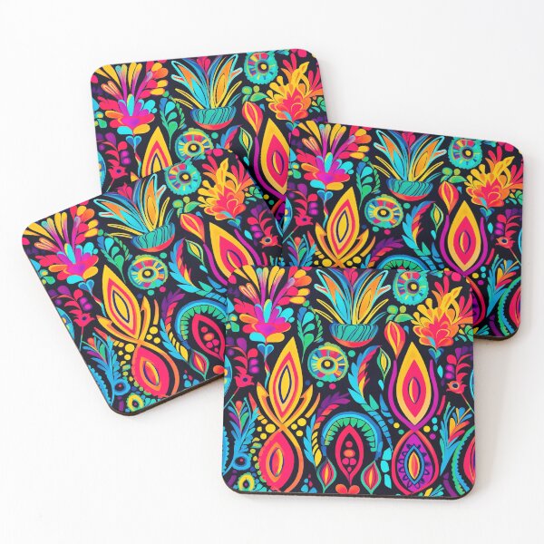 Item preview, Modern floral design inspired by pop art and rococo motifs designed and sold by Pflugart.