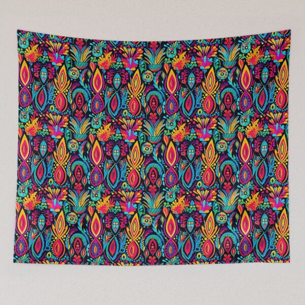 Item preview, Modern floral design inspired by pop art and rococo motifs designed and sold by Pflugart.