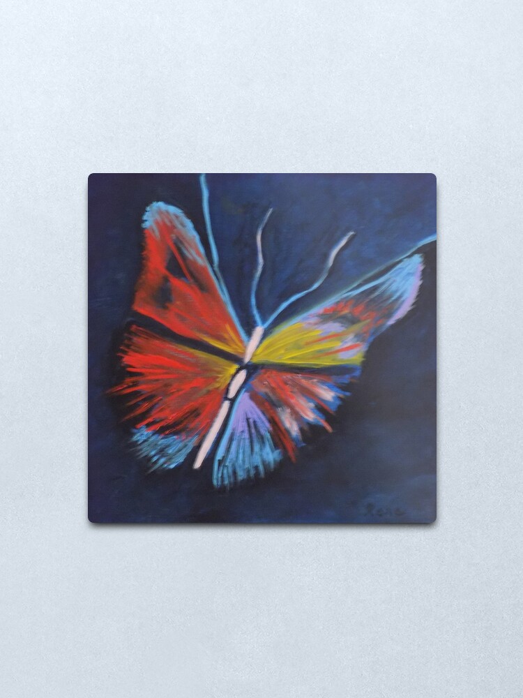 Alternate view of Neon Butterfly Metal Print