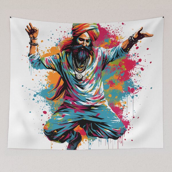 Item preview, Colourful Bhangra Dancer Art designed and sold by PioneerX1.
