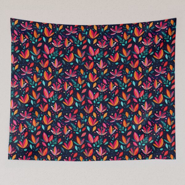 Item preview, Modern floral design inspired by pop art and rococo motifs designed and sold by Pflugart.