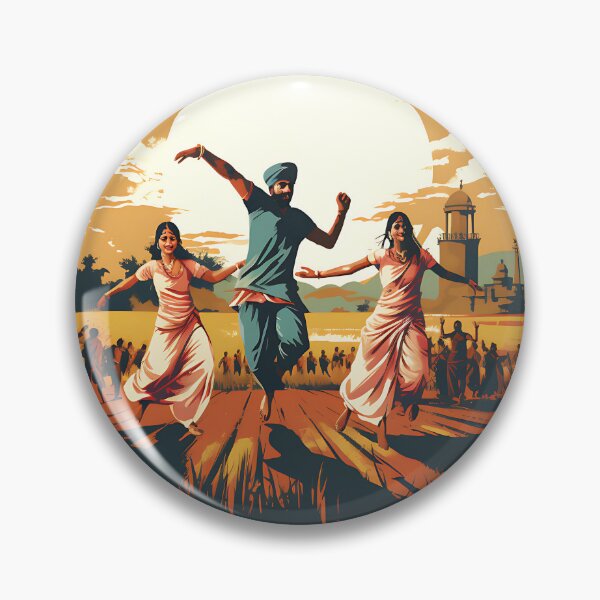 Artikelvorschau, Bhangra Dancers In Village Colourful Sunset entworfen und verkauft von PioneerX1.