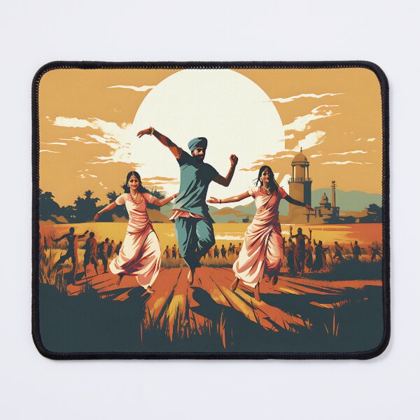 Artikelvorschau, Bhangra Dancers In Village Colourful Sunset entworfen und verkauft von PioneerX1.