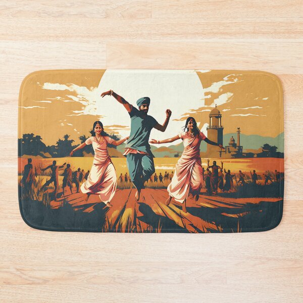 Artikelvorschau, Bhangra Dancers In Village Colourful Sunset entworfen und verkauft von PioneerX1.