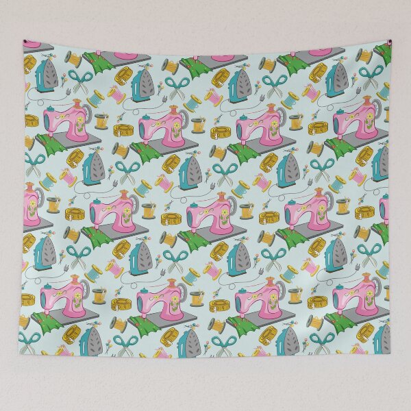 Item preview, Vintage Sewing Pattern On Blue designed and sold by Ayesha Saleem.