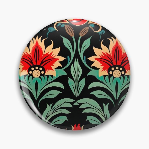 Item preview, Modern floral design inspired by pop art and rococo motifs designed and sold by Pflugart.