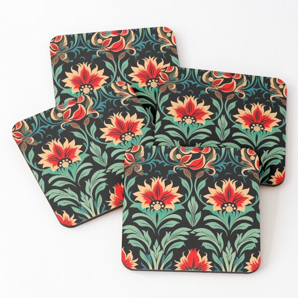 Item preview, Modern floral design inspired by pop art and rococo motifs designed and sold by Pflugart.
