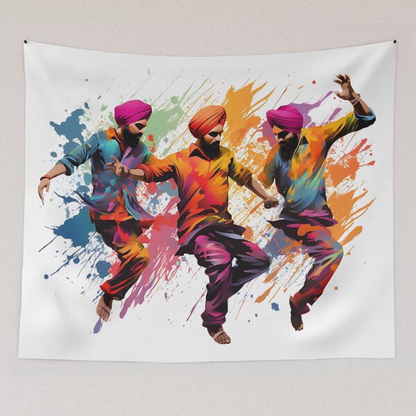 Item preview, Colourful Bhangra Dancers Art designed and sold by PioneerX1.